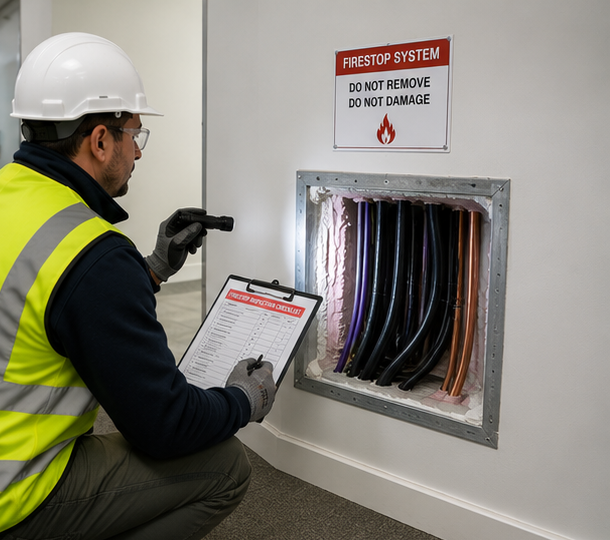 Professional firestop installation